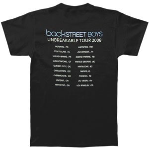 Tri-Color Backstreet Boys T Shirts In Black back side