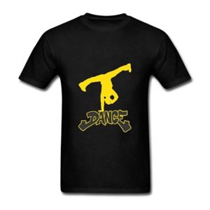 Hip Hop Dance Organic Cotton T-Shirt For Men With Short Sleeve black
