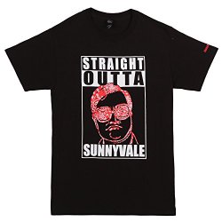 Straight Outta Sunnyvale Bubbles T-shirt Red Outline In Black Tee