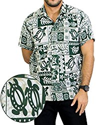 Classic Relaxed Fit Green T-Shirt Authentic Tropical Button Down 