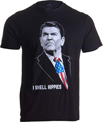 i smell hippies ronald reagan unisex t-shirt