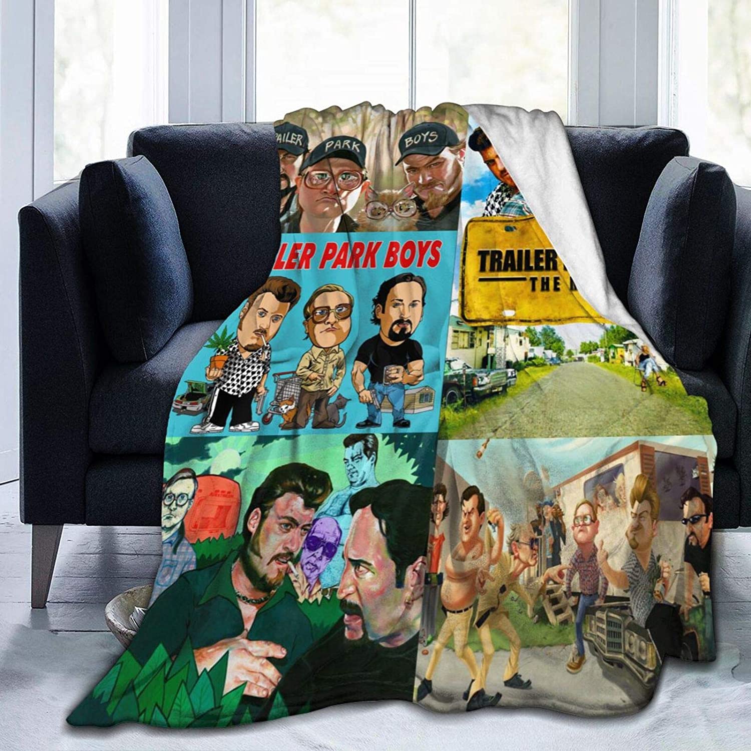 Ultra Soft Fleece Trailer Park Boys Throw Blanket - Picturing The Boys On Your Couch